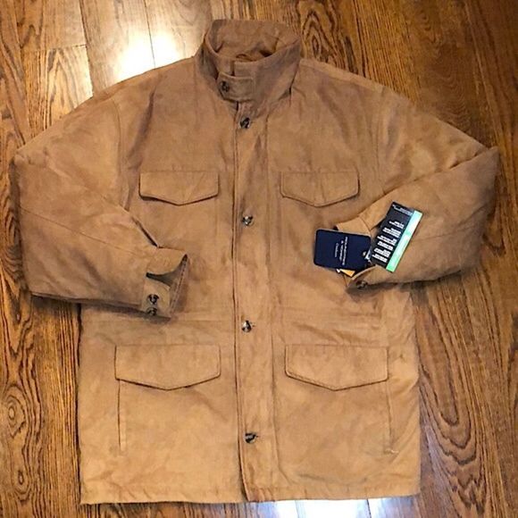 ROUNDTREE & YORKE Men’s Insulated Barn Jacket w Sueded Texture Sz Medium NWT - Picture 1 of 6